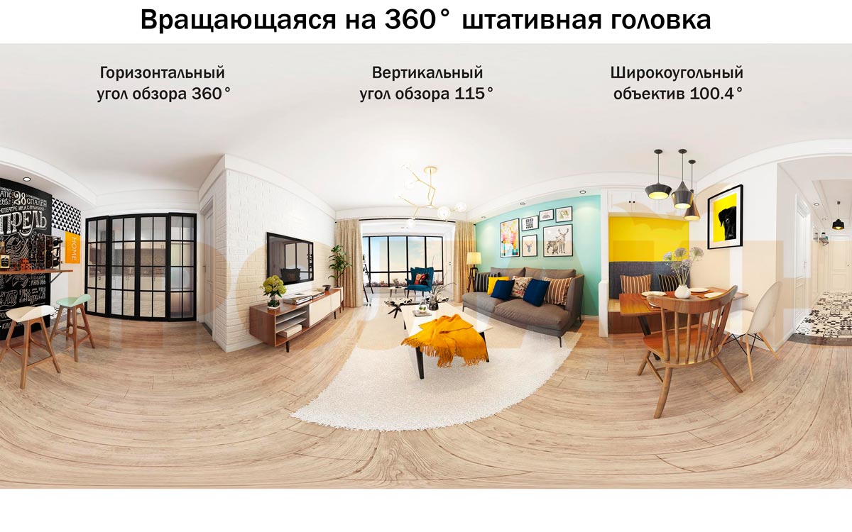 Домашняя поворотная WiFi камера Xiaomi MiJia Pan/Tilt Home Camera