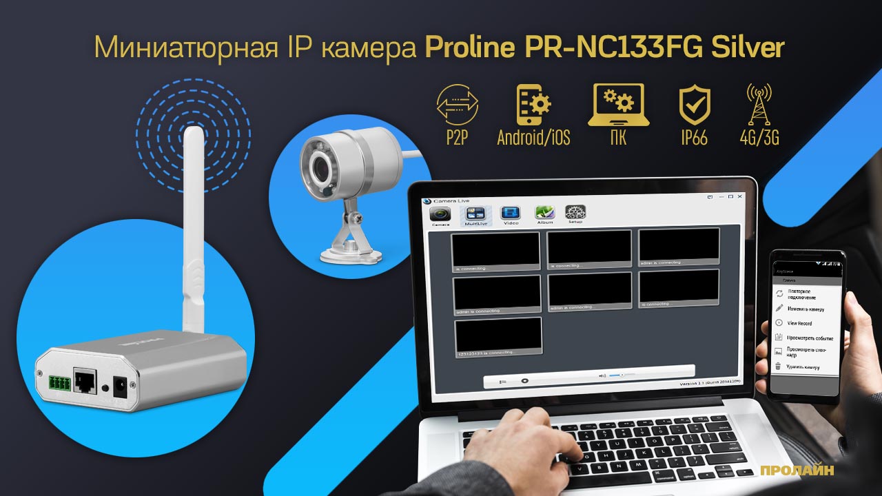 Миниатюрная IP камера Proline PR-NC133FG Silver