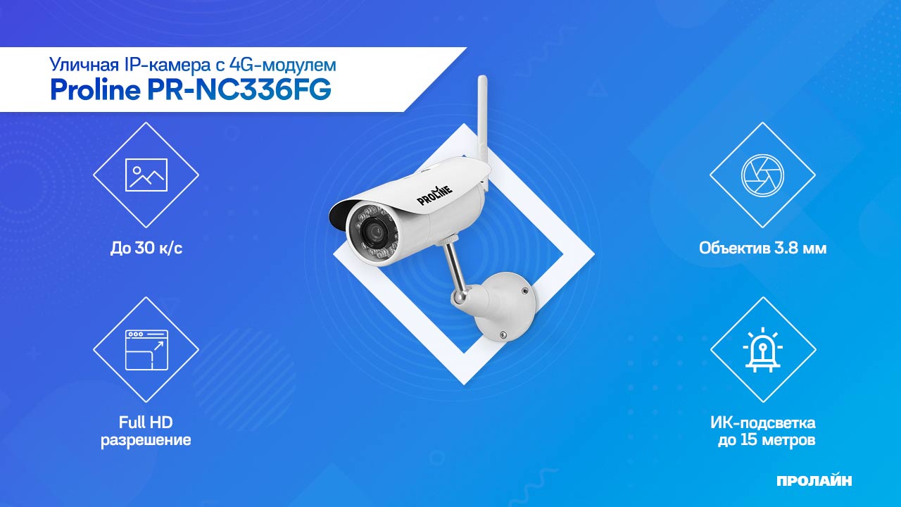 Уличная IP видеокамера с 4G GSM модулем Proline PR-NC336FG