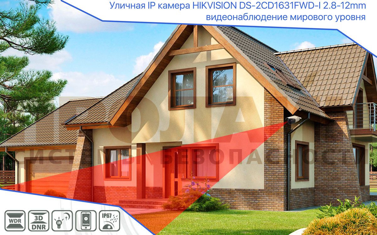 Уличная IP камера HIKVISION DS-2CD1631FWD-I 2.8-12mm