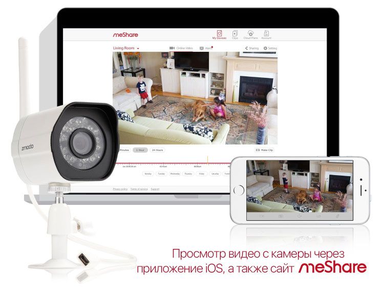 Комплект IP-видеонаблюдения с 4 уличными камерами ZMODO ZM-KW0002-1Tb