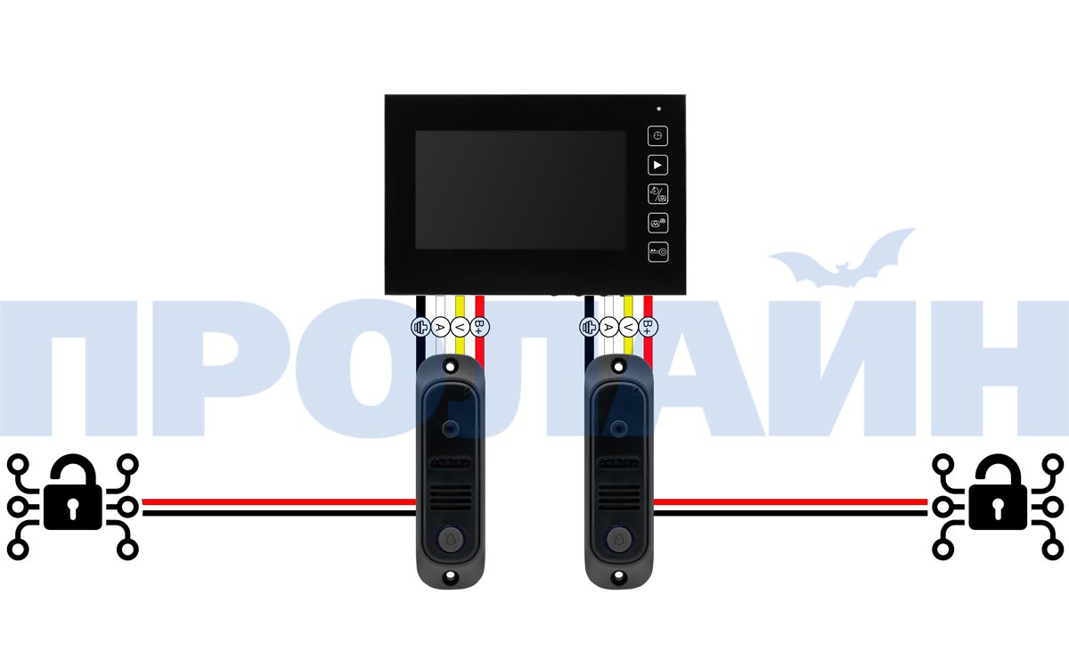 Комплект 7" LCD цветного видеодомофона Proline DF-KIT728U