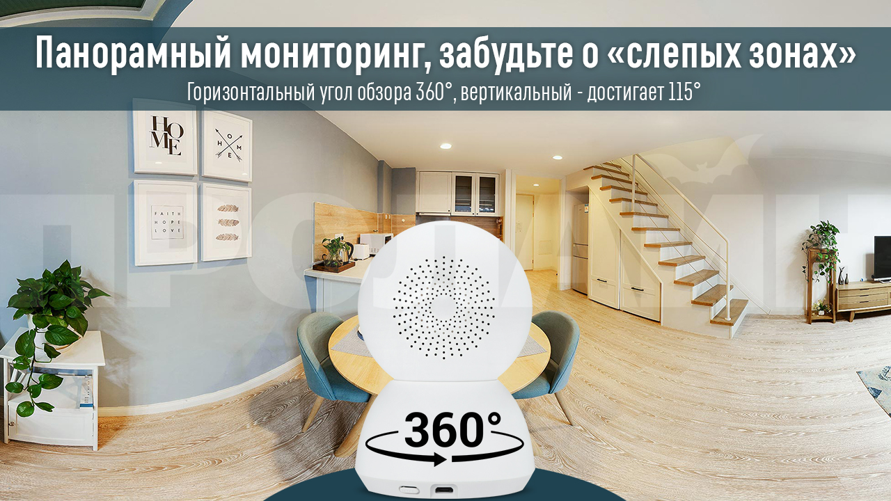 Домашняя поворотная Wi-Fi камера Xiaomi MiJia 360° Home Camera 1080p