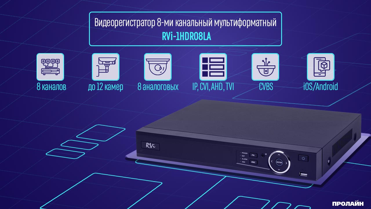 Гибридный видеорегистратор RVI-1HDR08LA