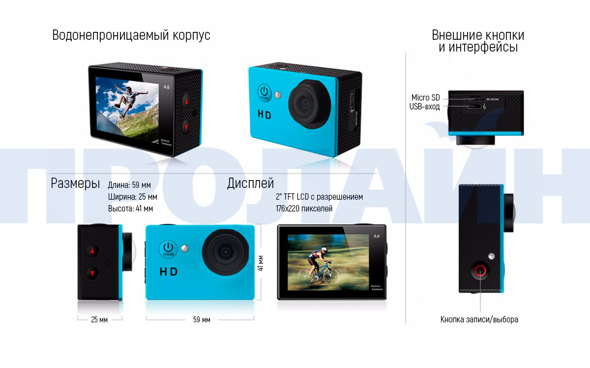 Экшн камера EKEN A8 1080p