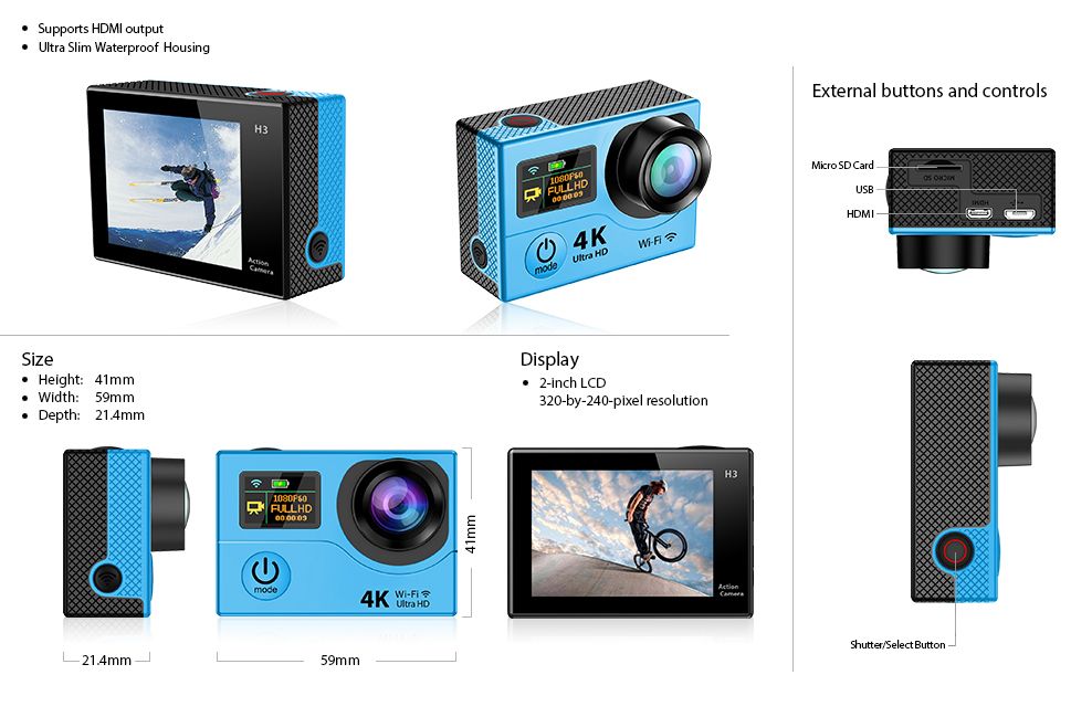 Экшн камера EKEN H3 4K