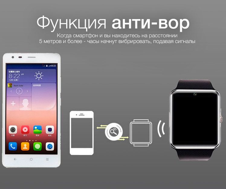 Умные часы Smart Watch GT08 Black