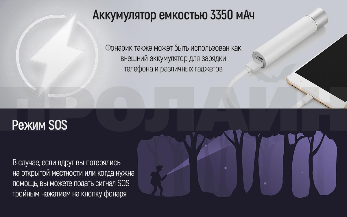 Фонарь Xiaomi Portable Flashlight