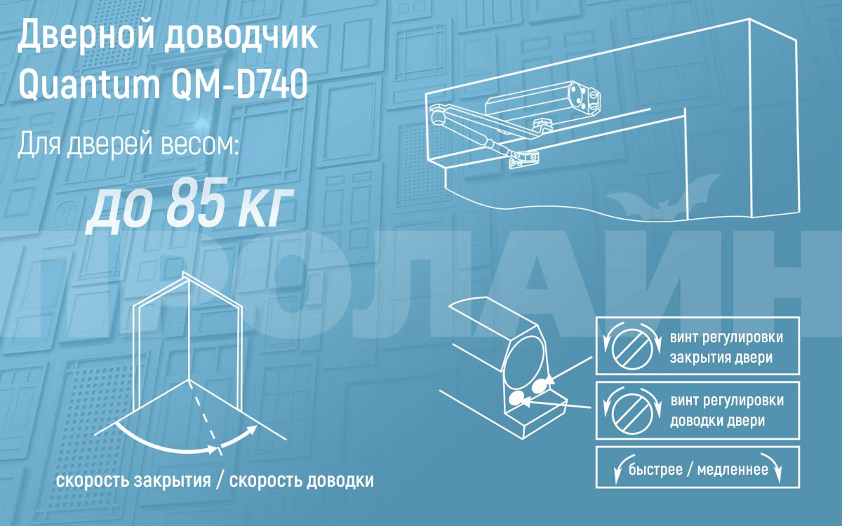 Доводчик Quantum QM-D740 BROWN