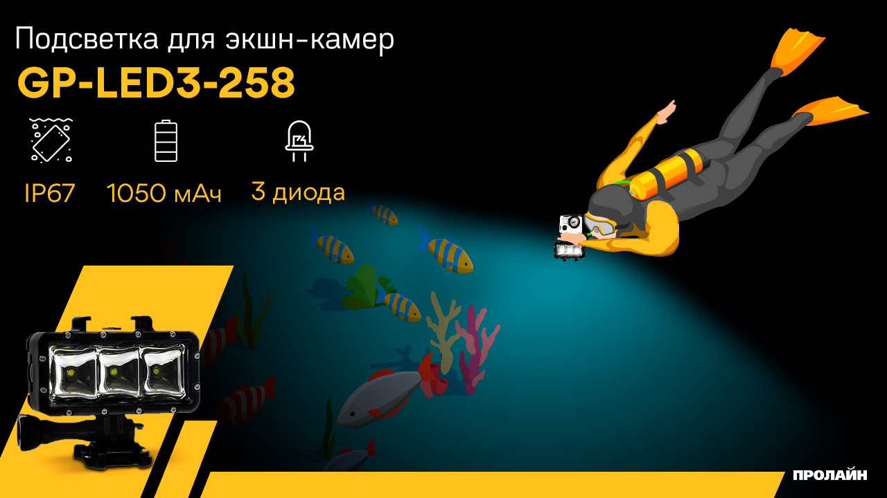 Подсветка для экшн камер GP-LED3-258