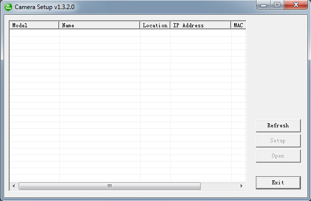 Утилита для поиска камеры в сети "Camera Setup"