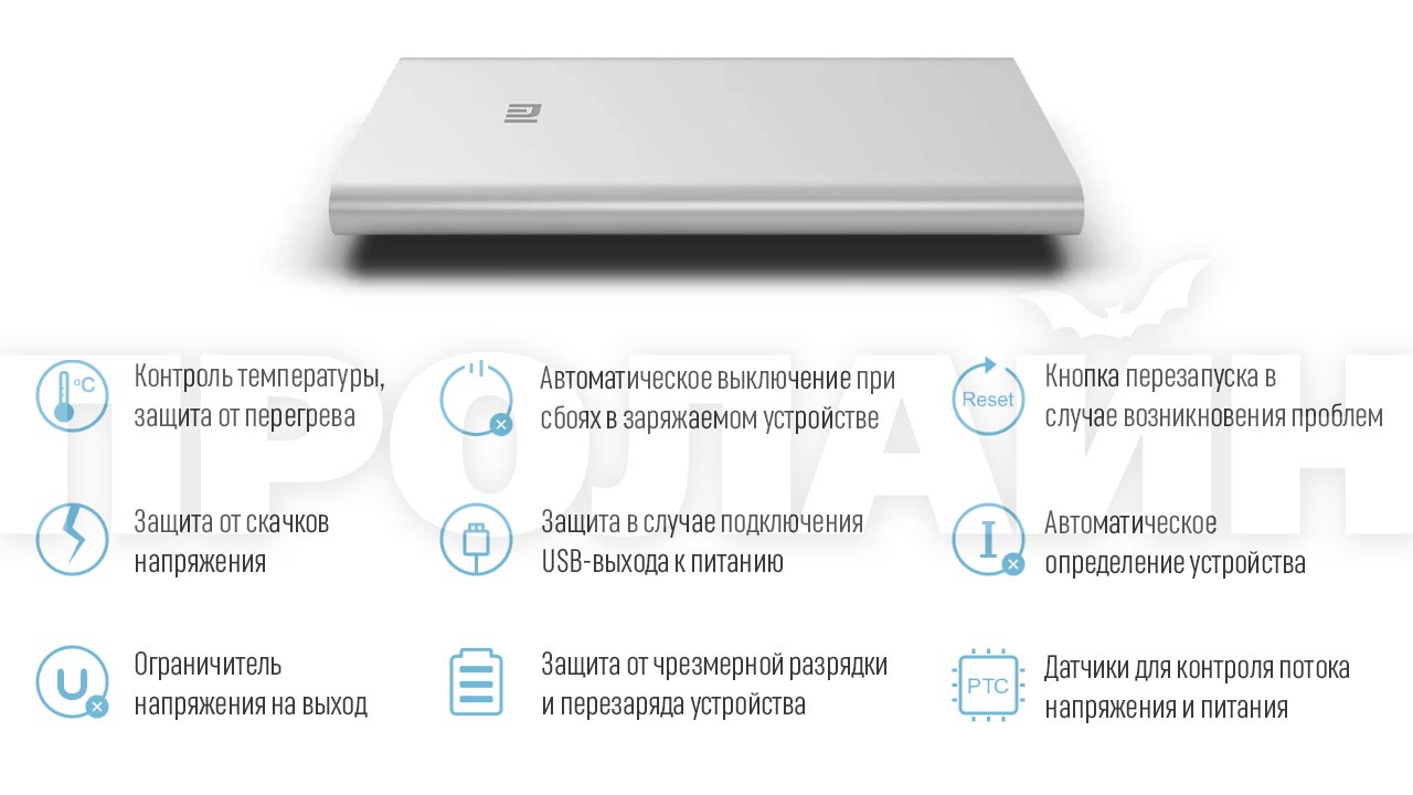 Внешний аккумулятор Xiaomi Mi Power Bank 2 5000 White