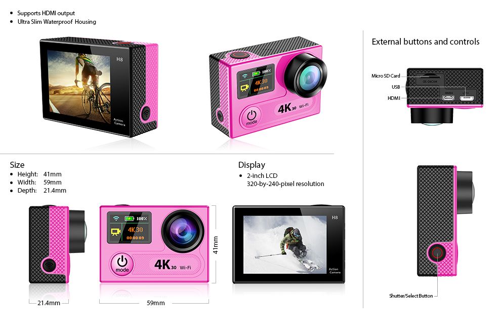 Экшн камера EKEN H8 4K