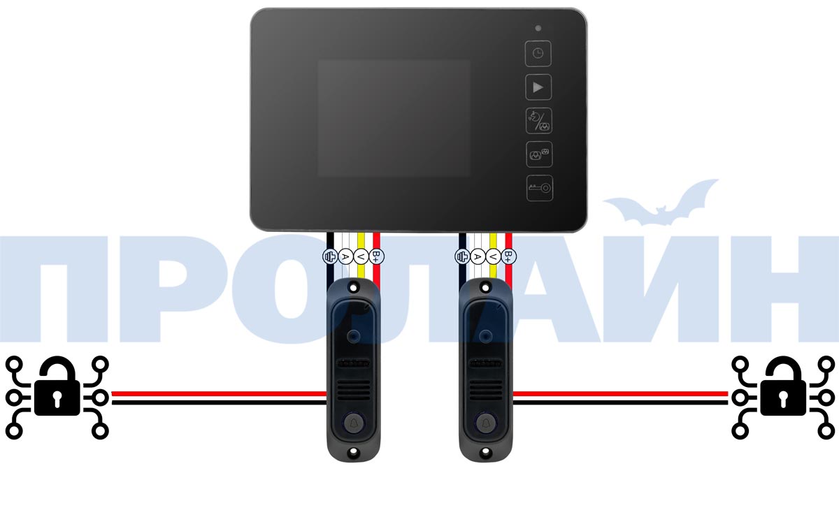 Комплект 4,3" LCD цветного видеодомофона Proline DF-KIT438U