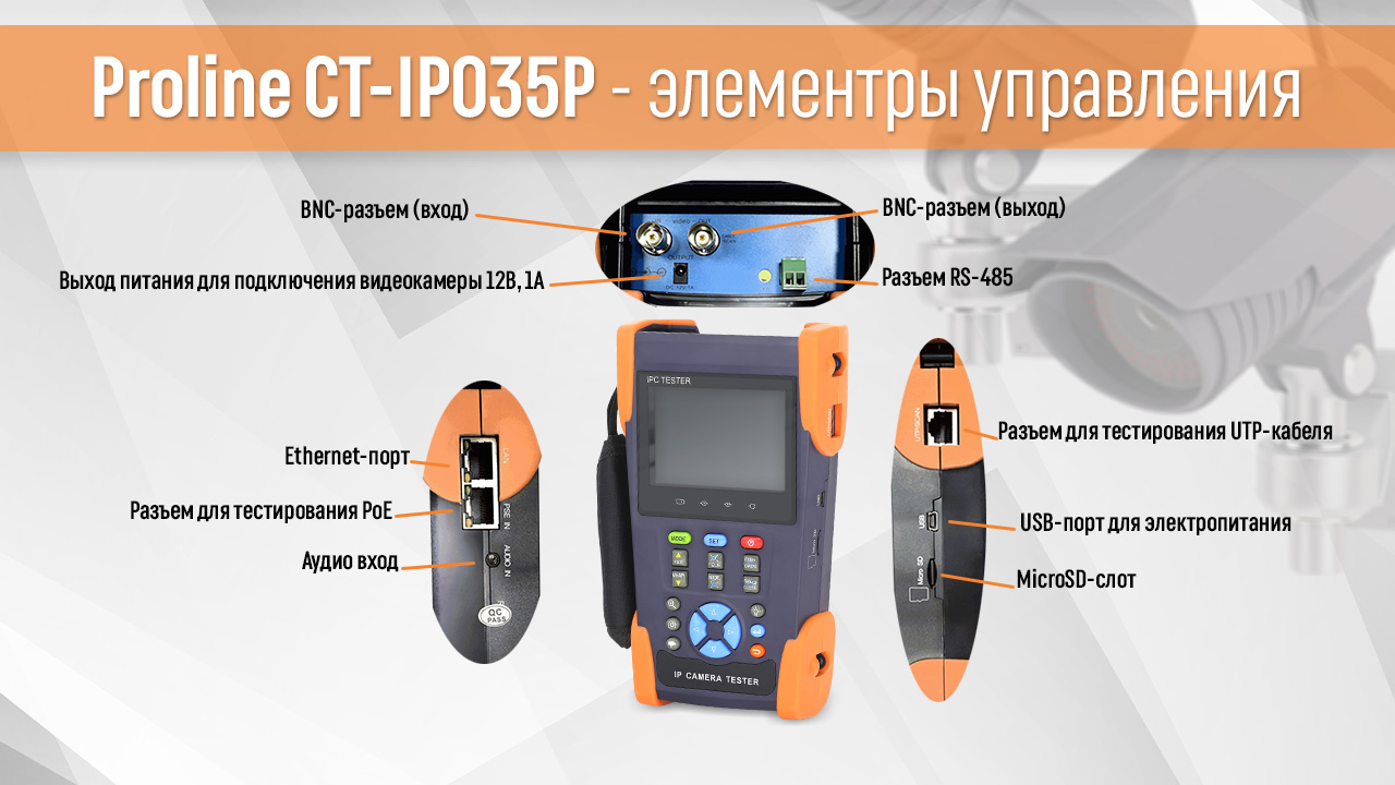 Тестер видеонаблюдения Proline-CT-IP035P