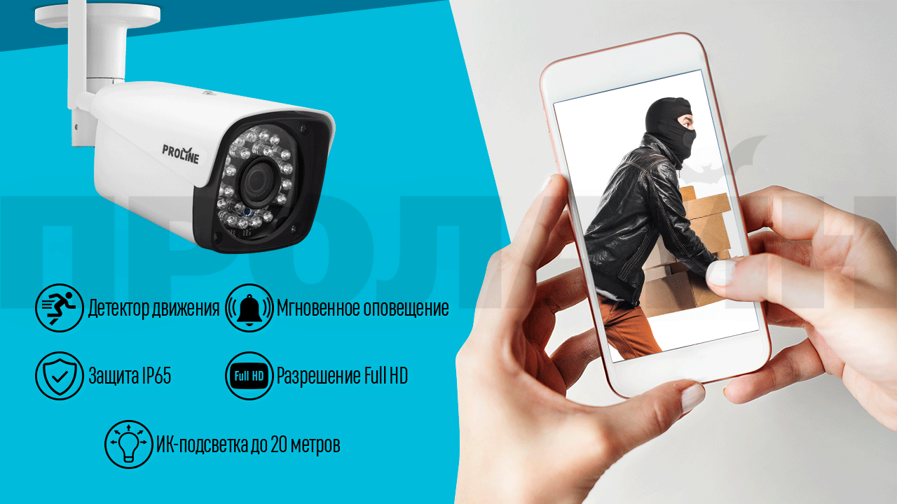 Комплект IP-видеонаблюдения с 4 камерами Proline KIT-I2184WA