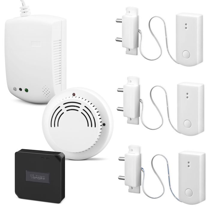 Комплект Wi-Fi сигнализации утечки газа, температуры и воды