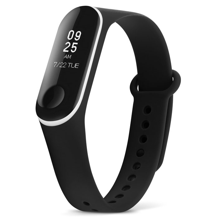 Ремешок для Xiaomi Mi Band 3 черный с белым