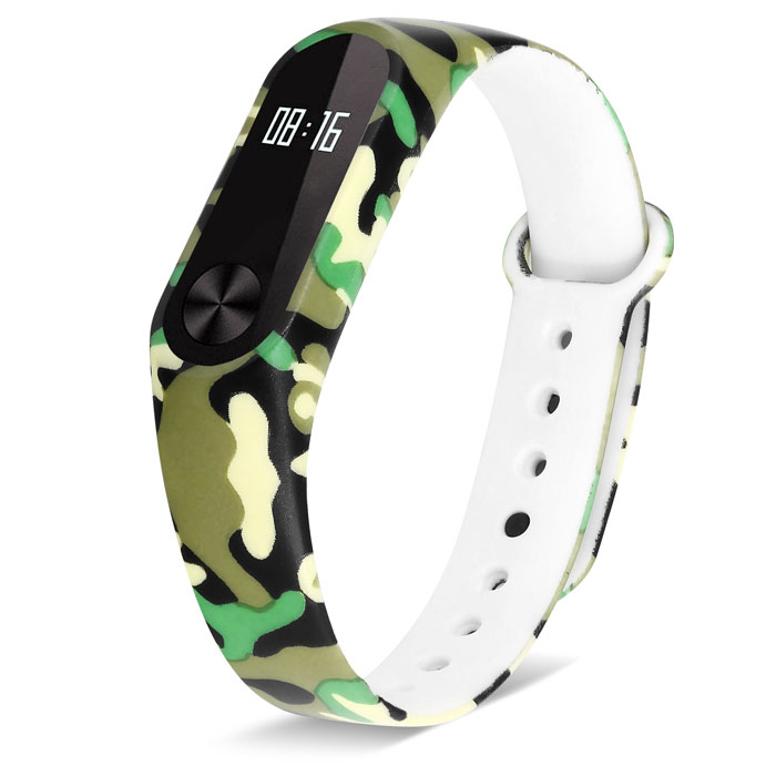 Ремешок для Mi Band 2 силиконовый лесной камуфляж