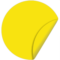 Наклейка 150 мм (Желтый круг двухсторонняя)