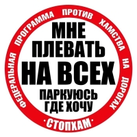 Наклейка 450 мм МНЕ ПЛЕВАТЬ НА ВСЕХ ПАРКУЮСЬ ГДЕ ХОЧУ