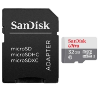 32Gb microSDHC C10 SanDisk Ultra c адаптером