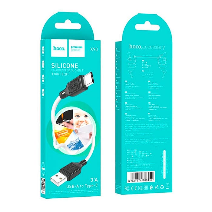 hoco-h90-cool-silicone-type-c-1m-white-62468