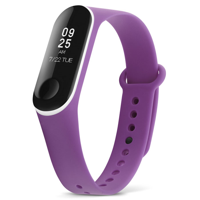 Ремешок для Xiaomi Mi Band 3 фиолетовый с белым