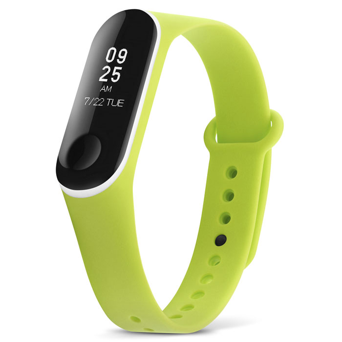 Ремешок для Xiaomi Mi Band 3 зеленый с белым