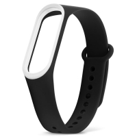 Ремешок для фитнес-браслета Xiaomi Mi Band 3 черный с белым