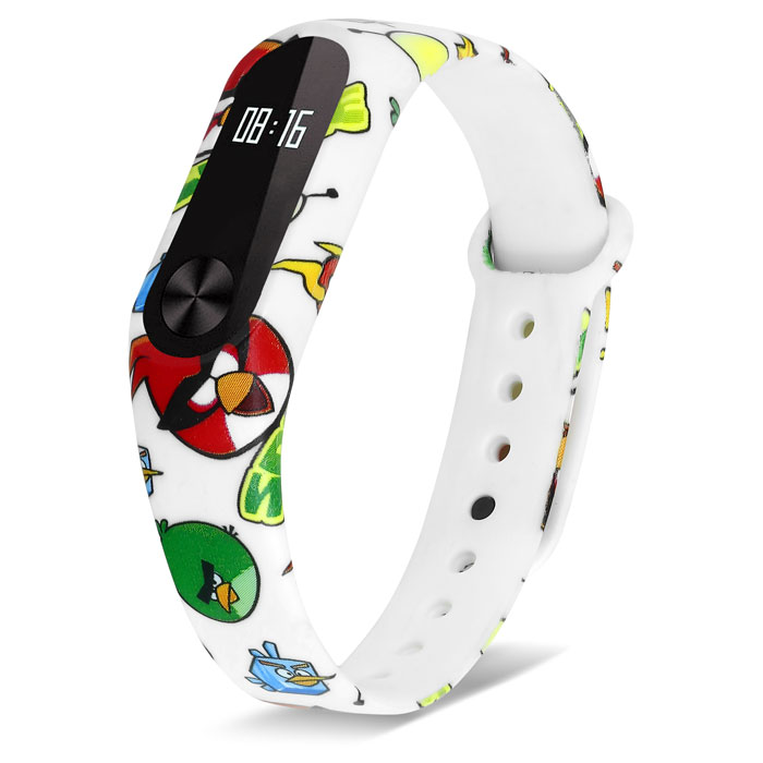 Ремешок для Mi Band 2 силиконовый с узором Angry Birds