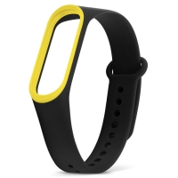Ремешок для фитнес-браслета Xiaomi Mi Band 3 чёрный с жёлтым