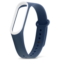 Ремешок для фитнес-браслета Xiaomi Mi Band 3 тёмно-синий с белым