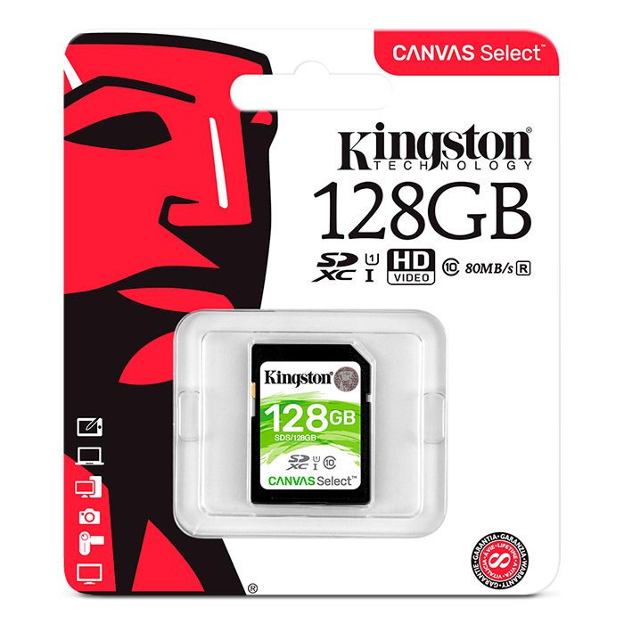 128GB SDXC Class 10 Kingston UHS-I Canvas Select