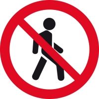 Наклейка 100 мм (Проход запрещен уличная)