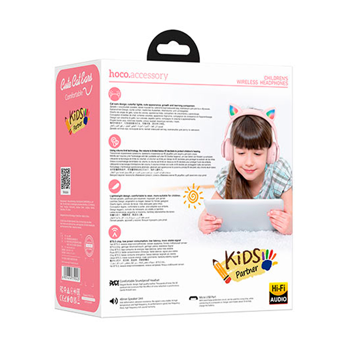 hoco-w39-cat-ear-kids-pink-62512