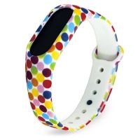 Ремешок для фитнес-браслета Mi Band 2 с узором цветной горошек