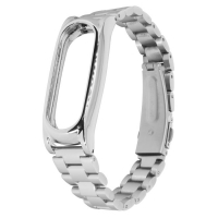 Ремешок для фитнес-браслета Mi Band 2 из нержавеющей стали серебряный