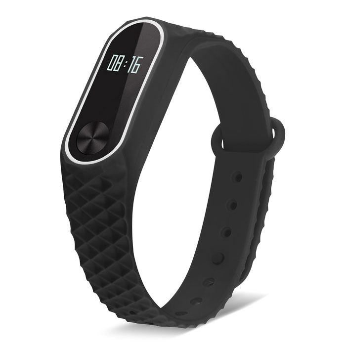 Ремешок для Mi Band 2 ребристый черный