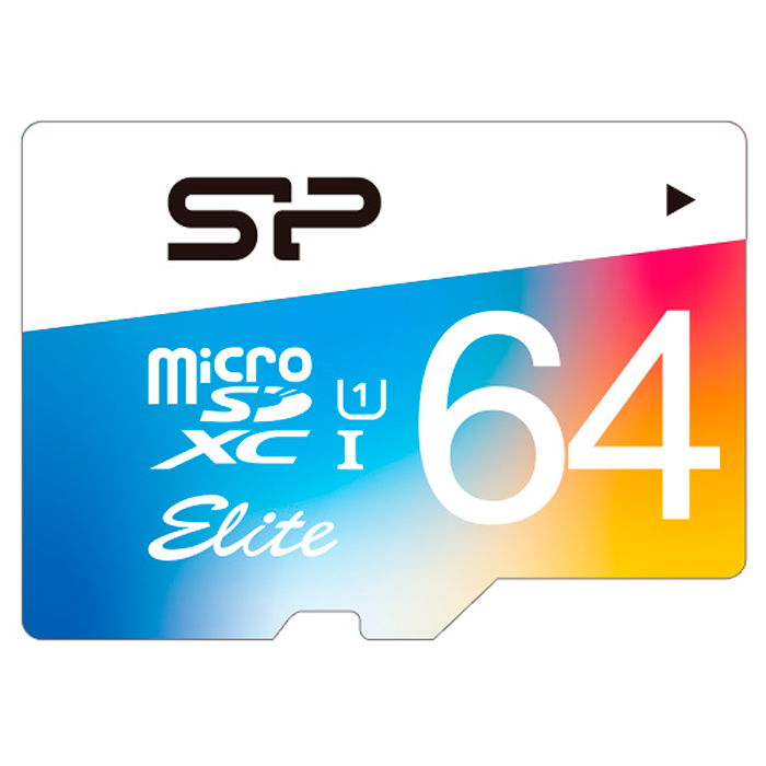 64Gb microSDXC UHS-I Silicon Power (цветная) с адаптером