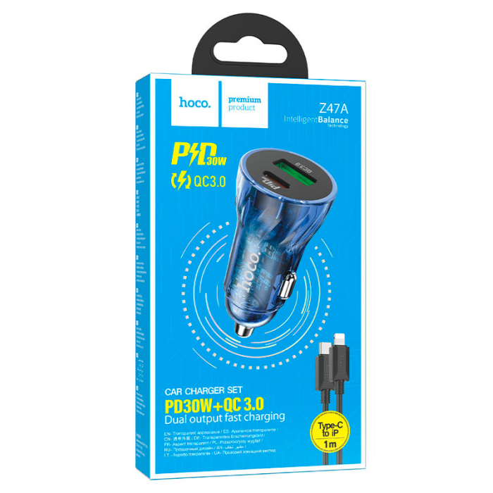 hoco-z47a-transparent-discovery-edition-type-c-to-lightning-blue-62263