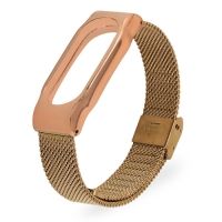 Ремешок для фитнес-браслета Mi Band 2 стальной золотой