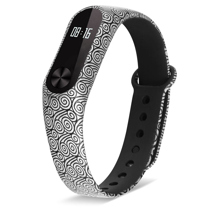 Ремешок для Mi Band 2 силиконовый с узором спирали
