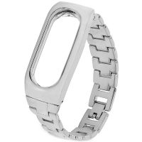 Ремешок для фитнес-браслета Mi Band 2 металлический серебряный