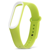 Ремешок для фитнес-браслета Xiaomi Mi Band 3 зеленый с белым