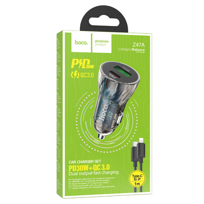 hoco-z47a-transparent-discovery-edition-type-c-to-lightning-black-62261